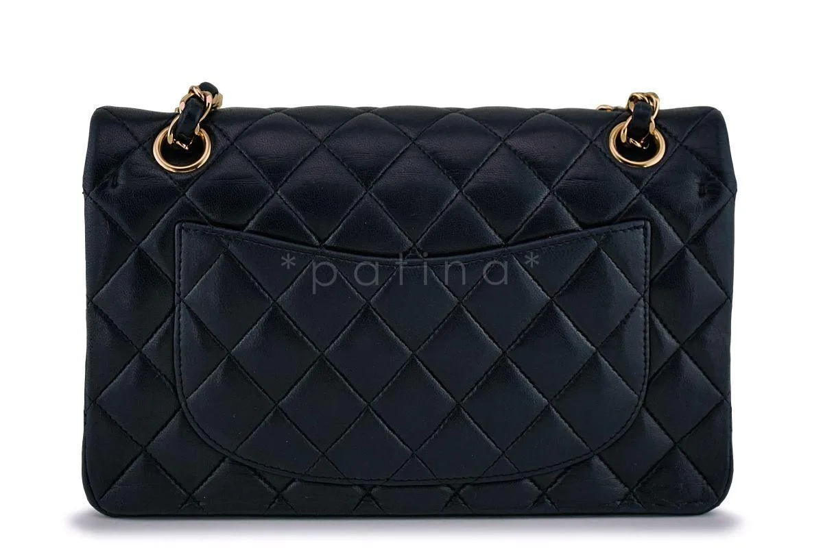 Chanel Black Lambskin Small Classic Double Flap Bag GHW