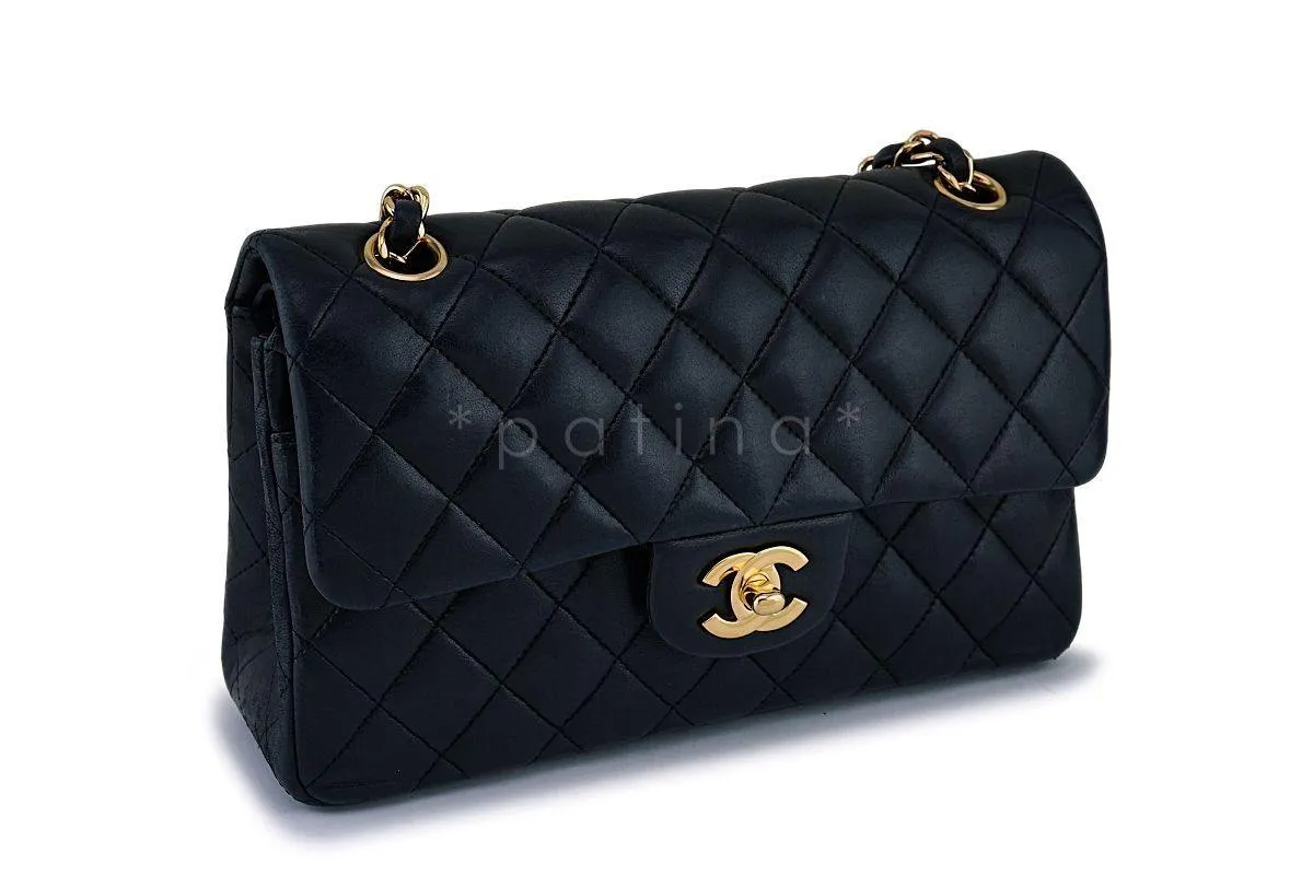 Chanel Black Lambskin Small Classic Double Flap Bag GHW