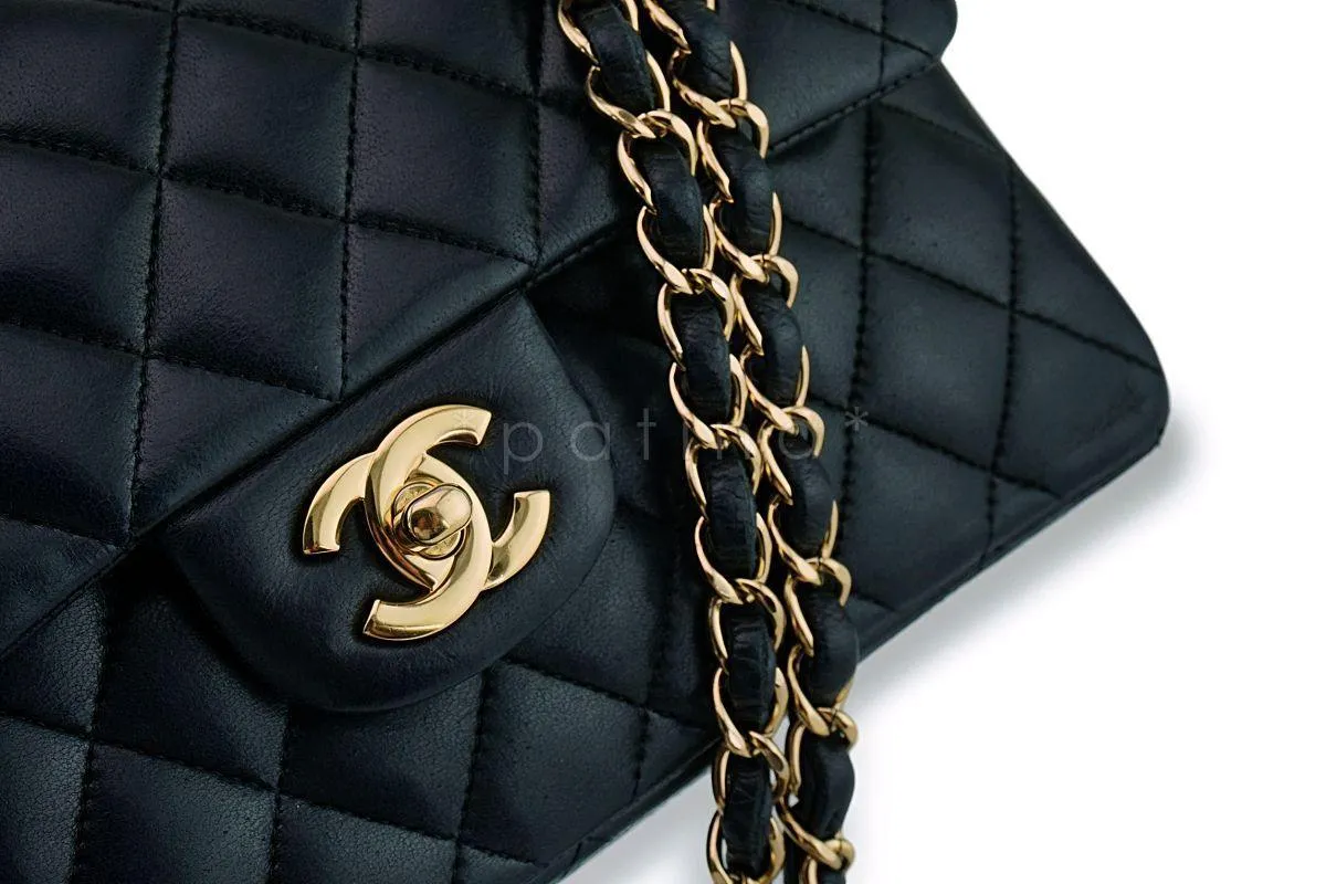 Chanel Black Lambskin Small Classic Double Flap Bag GHW