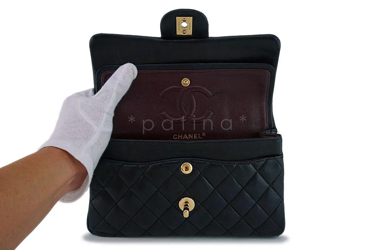 Chanel Black Lambskin Small Classic Double Flap Bag GHW