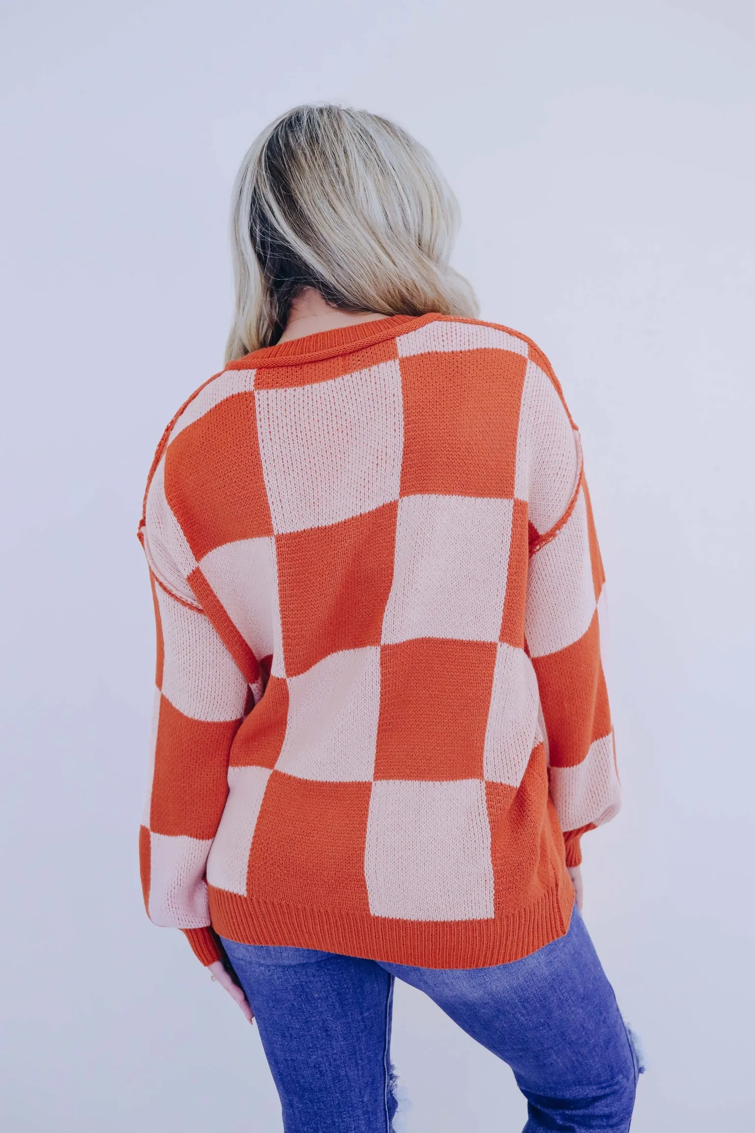 Charming Checkered Knit Sweater - 2 Colors