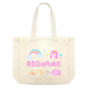 Children's Day Gift Series Cute Pink Girl Princess Rainbow Addname Shopping Bag