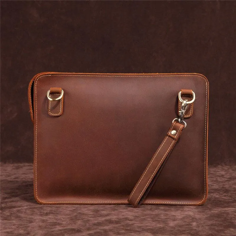 Classy Retro Leather Mens Tablet Messenger Bag Small Side Bag Messenger Bag For Men