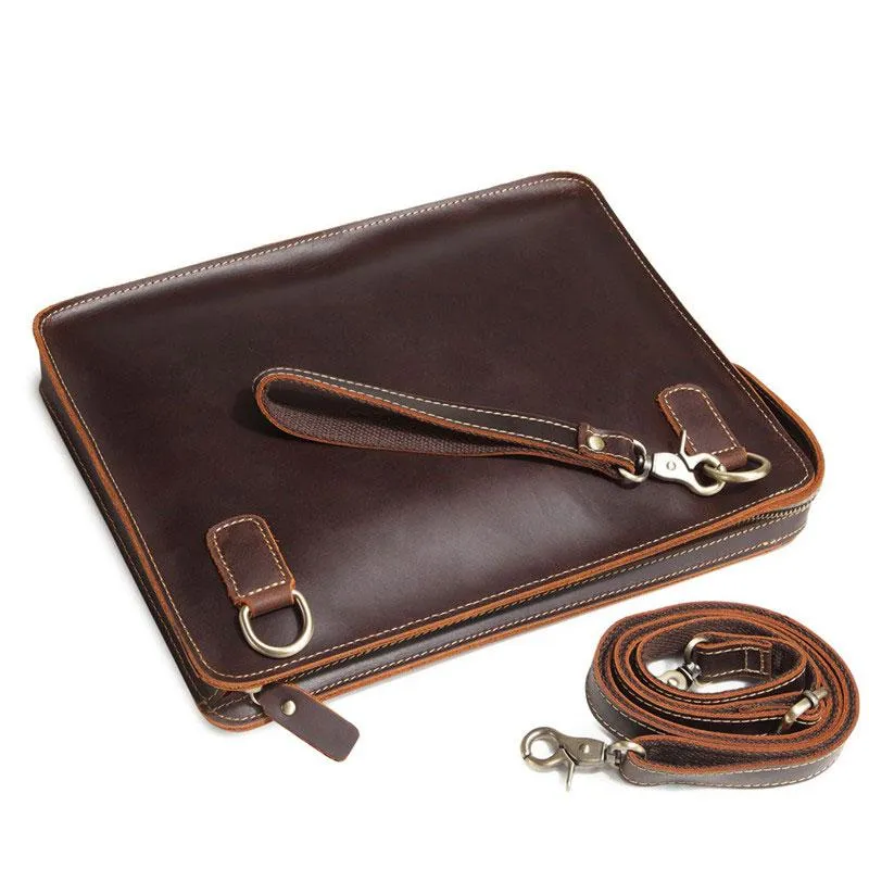 Classy Retro Leather Mens Tablet Messenger Bag Small Side Bag Messenger Bag For Men