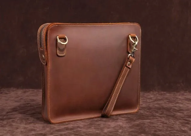 Classy Retro Leather Mens Tablet Messenger Bag Small Side Bag Messenger Bag For Men