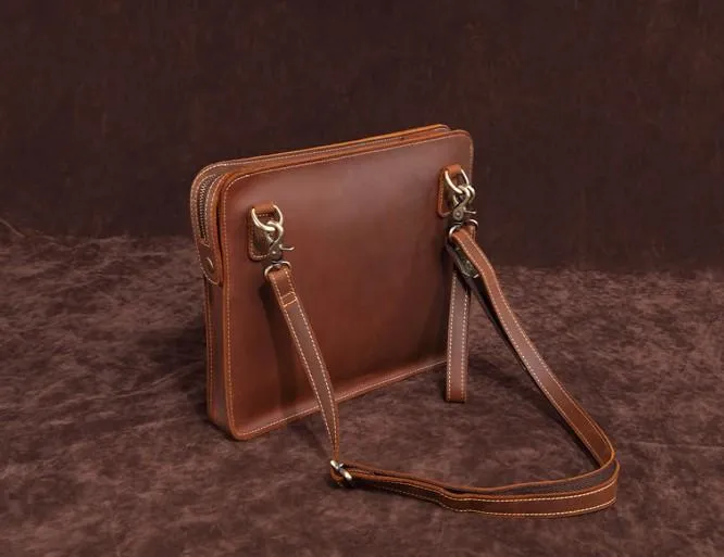 Classy Retro Leather Mens Tablet Messenger Bag Small Side Bag Messenger Bag For Men