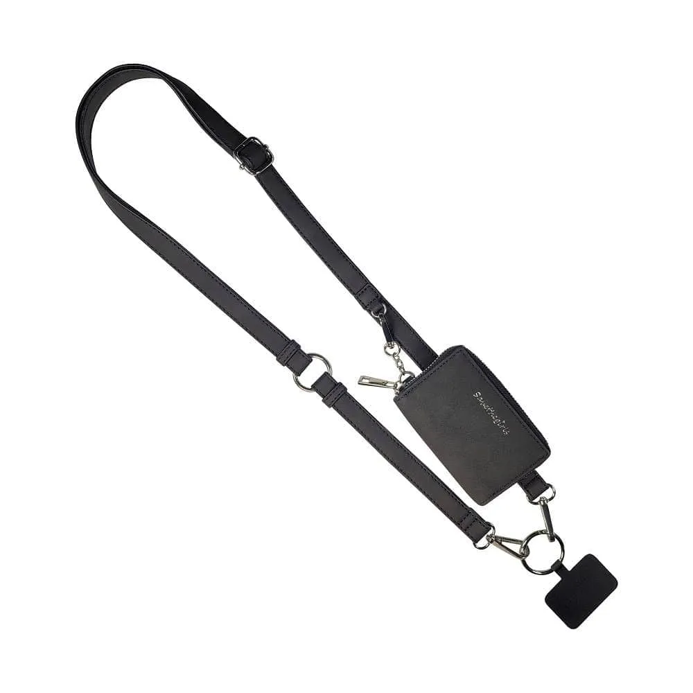 Clip & Go Brushed Vegan Leather Phone Lanyard