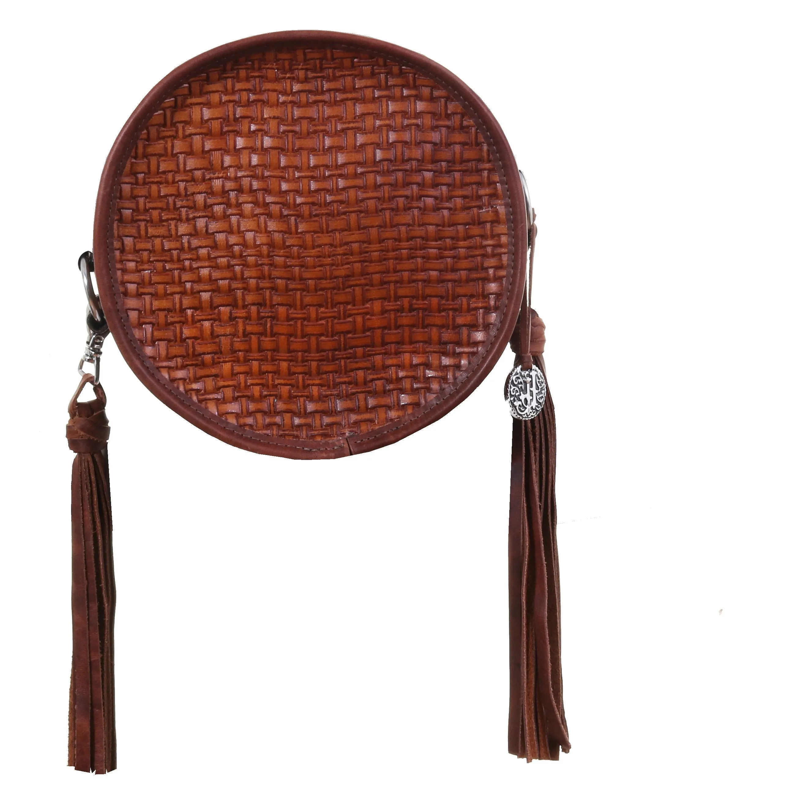 CRT01 - Cognac Milano Weave Circle Tote