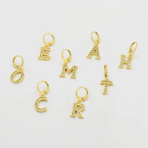 Dainty Crystal Initial Gold