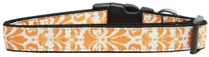 Damask Orange Nylon Cat Collar