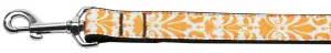 Damask Orange Nylon Dog Leash 3-8 Inch Wide 4ft Long