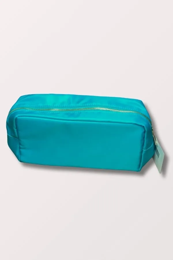 Dance Makeup Bag - Teal with Pink Letters