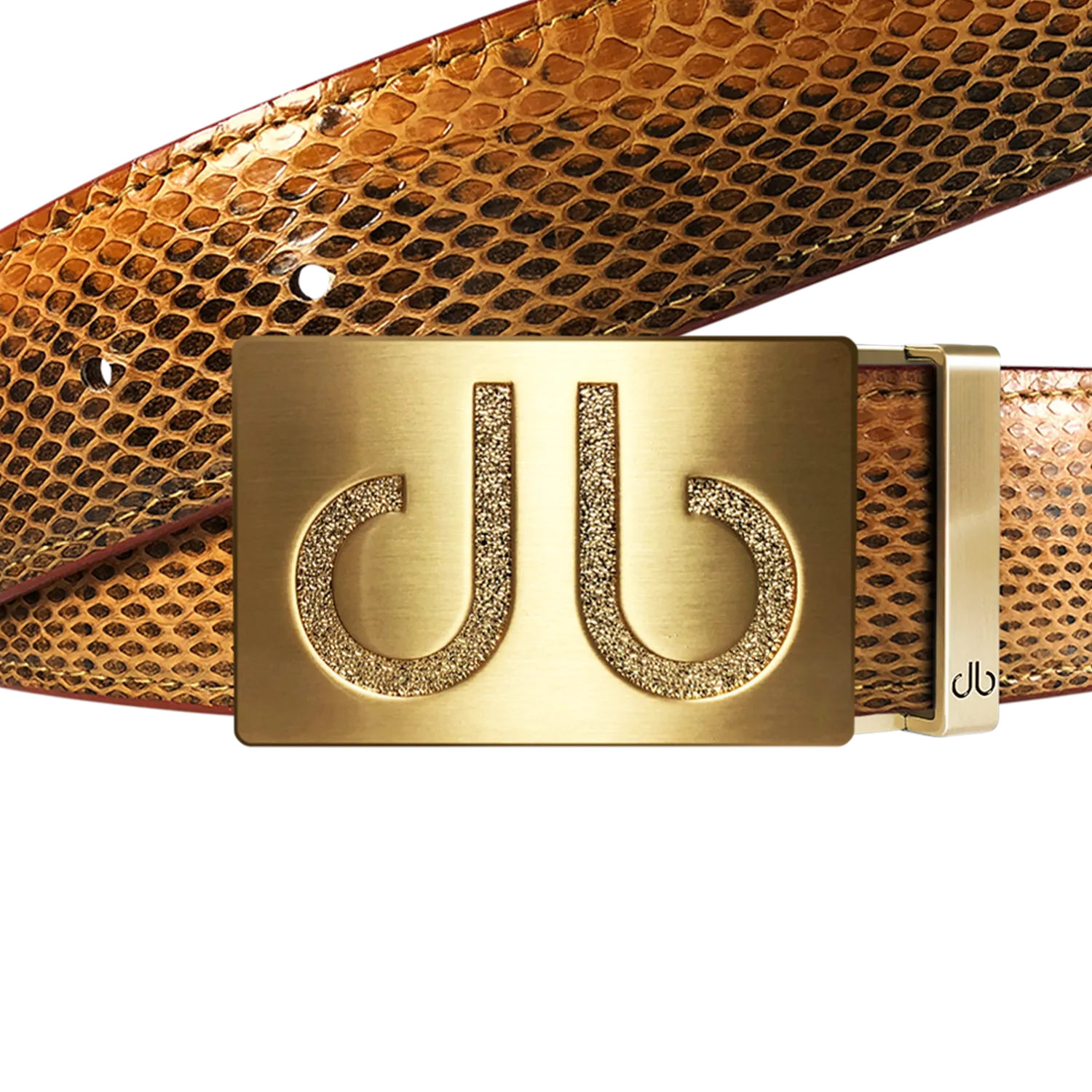 Dark Brown Snakeskin Leather Belt with buckle