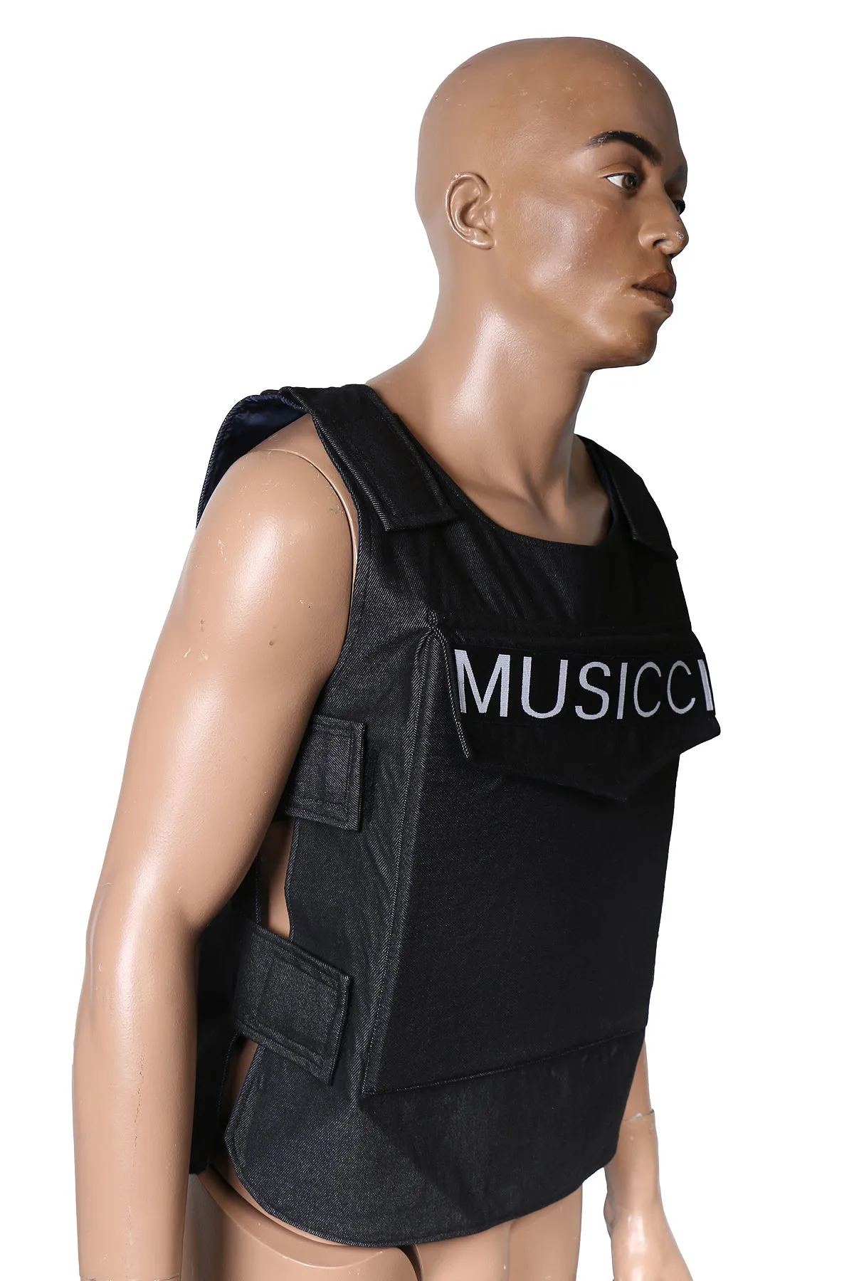 Denim bullet-proof  Kevlar panel vest