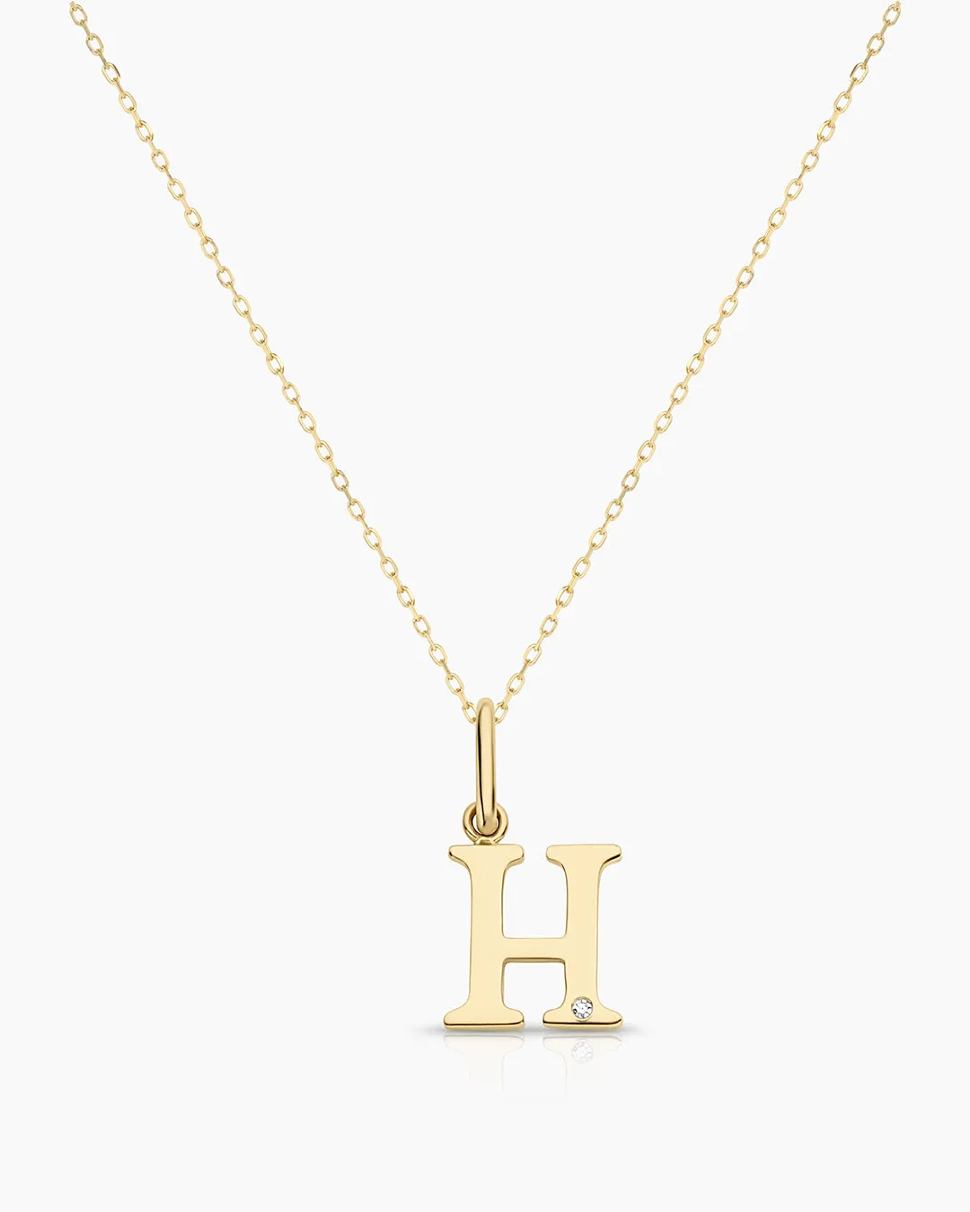 Diamond Vintage Alphabet Charm Necklace