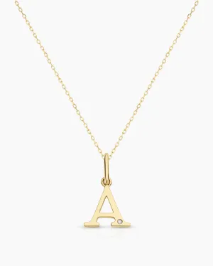 Diamond Vintage Alphabet Charm Necklace