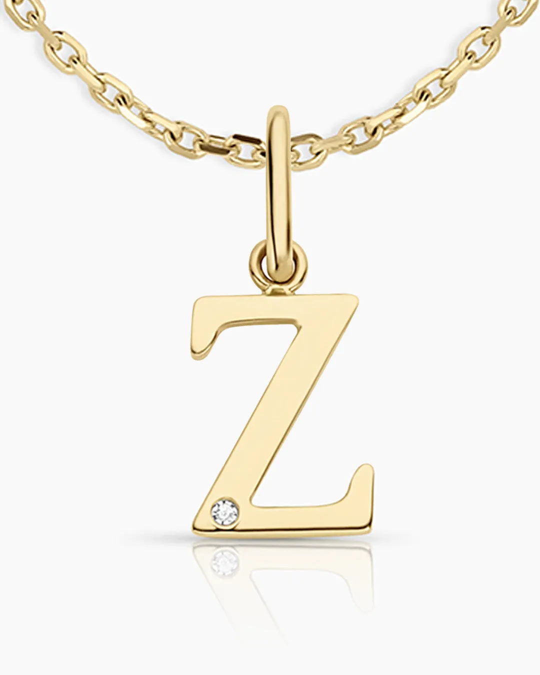 Diamond Vintage Alphabet Charm Necklace