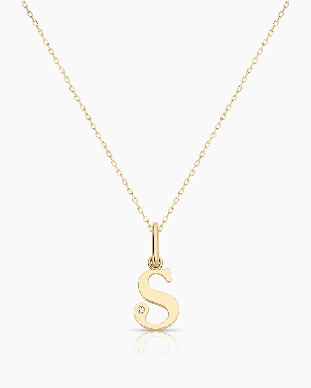 Diamond Vintage Alphabet Charm Necklace