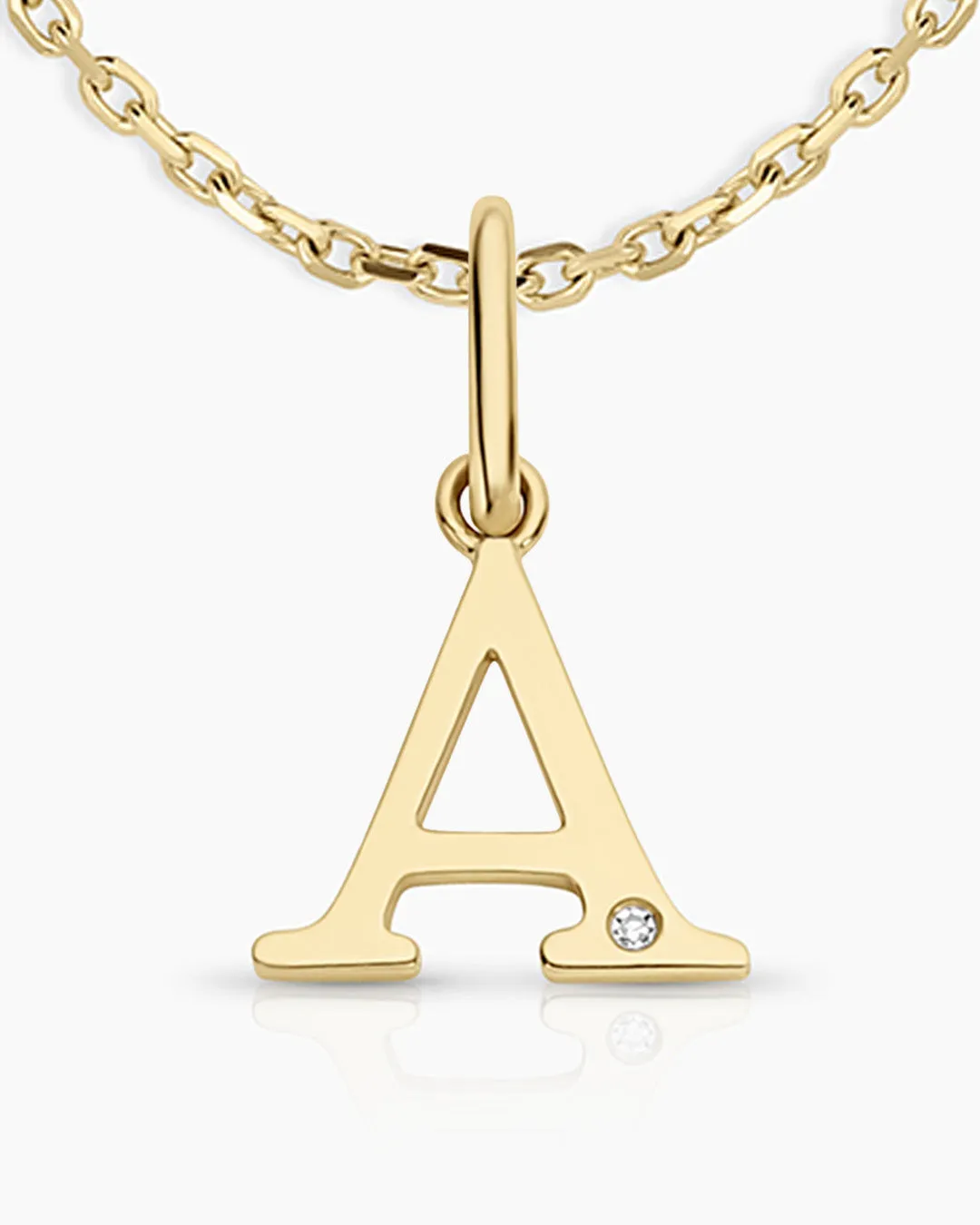 Diamond Vintage Alphabet Charm Necklace