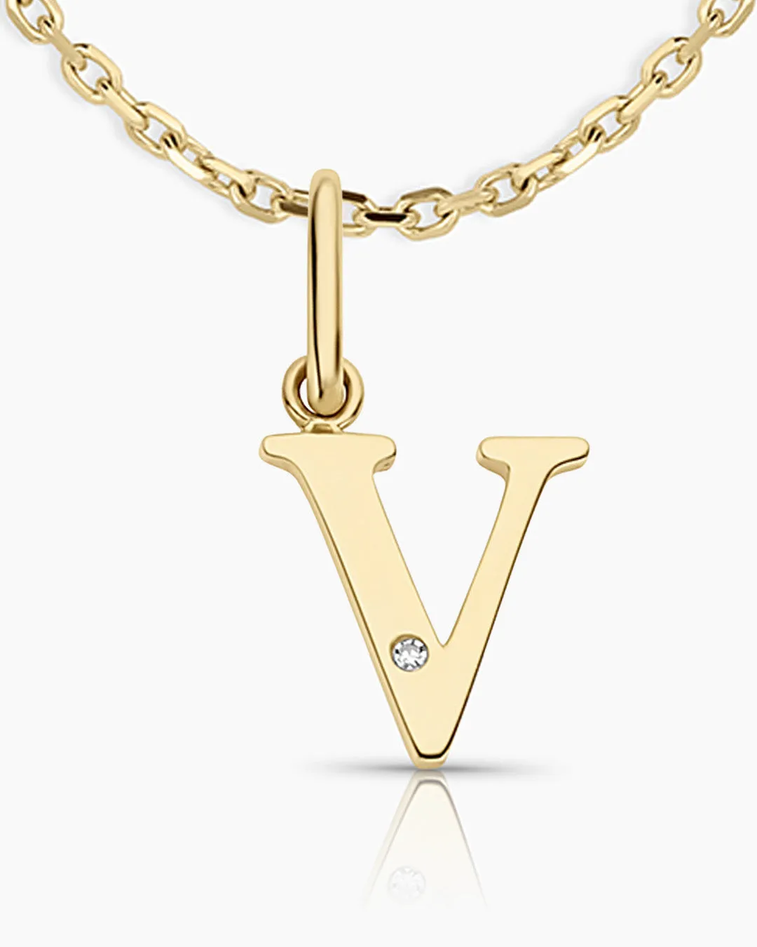 Diamond Vintage Alphabet Charm Necklace