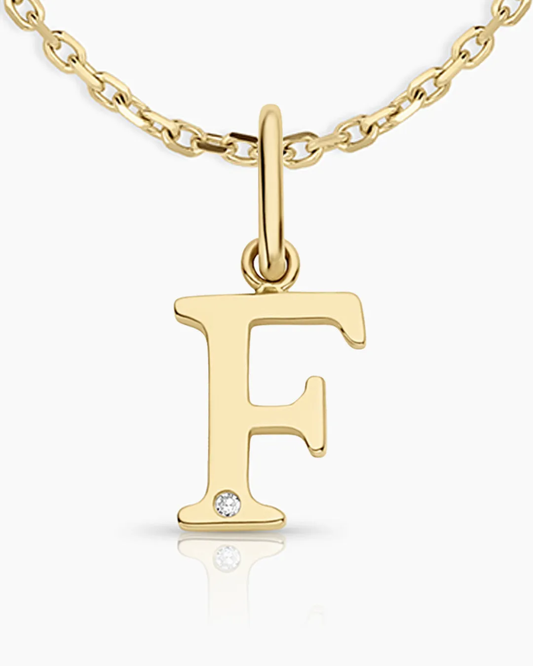 Diamond Vintage Alphabet Charm Necklace