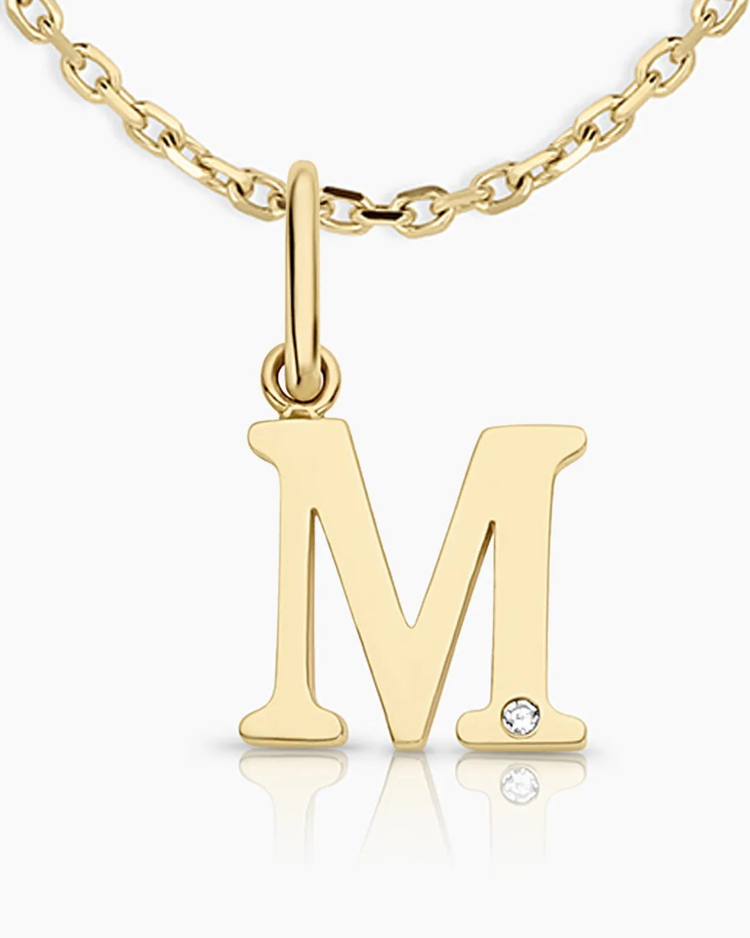 Diamond Vintage Alphabet Charm Necklace