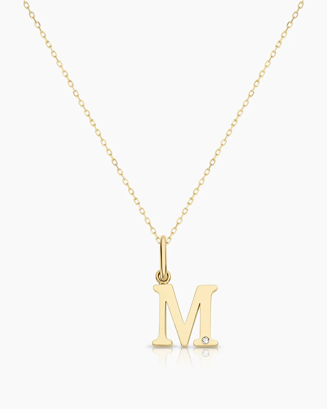 Diamond Vintage Alphabet Charm Necklace