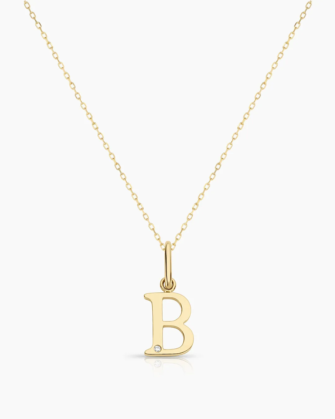 Diamond Vintage Alphabet Charm Necklace