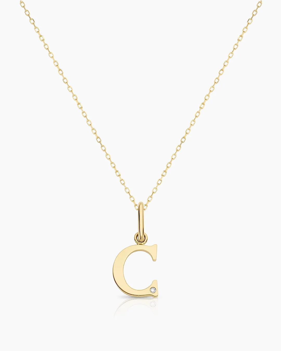 Diamond Vintage Alphabet Charm Necklace