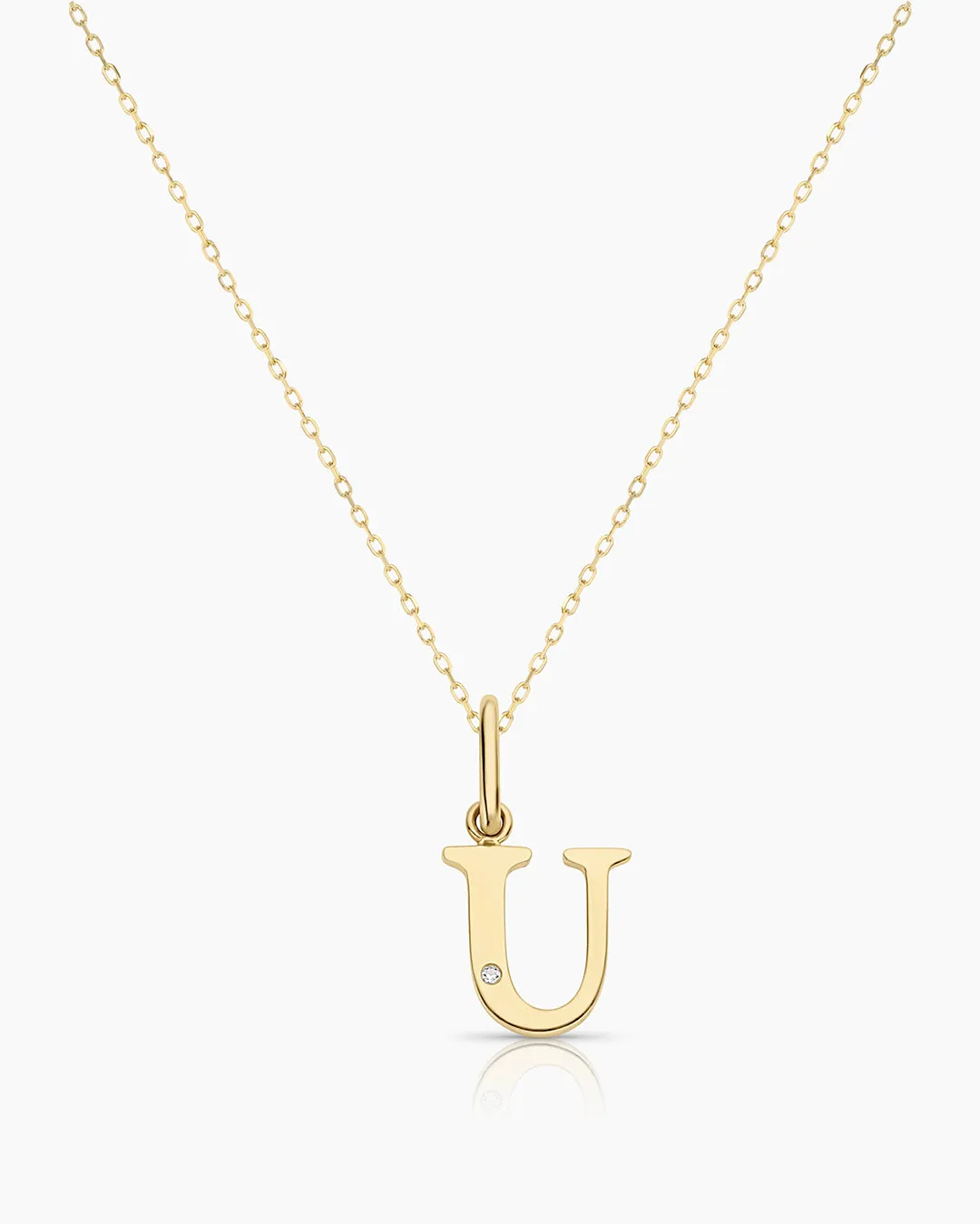 Diamond Vintage Alphabet Charm Necklace