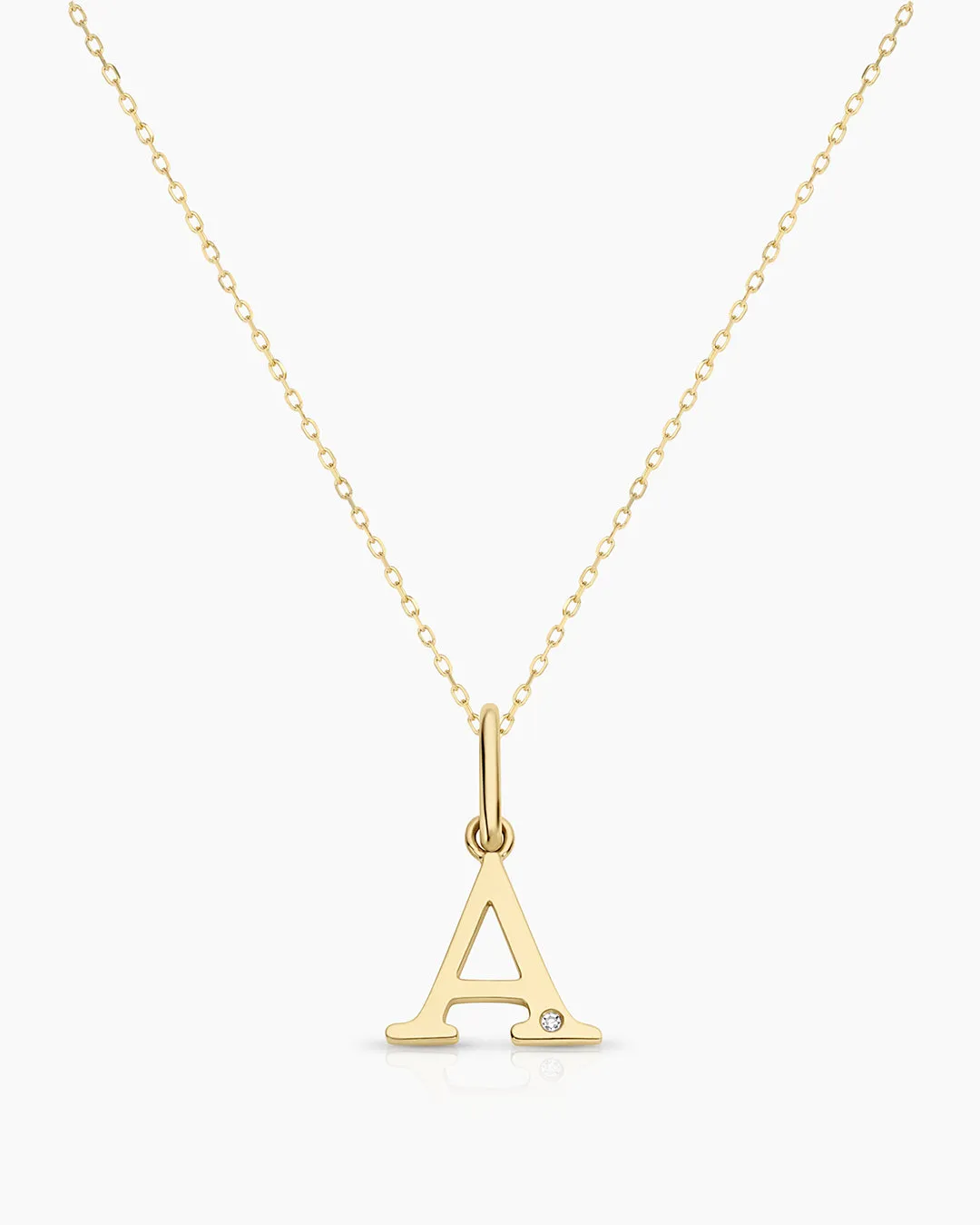 Diamond Vintage Alphabet Charm Necklace