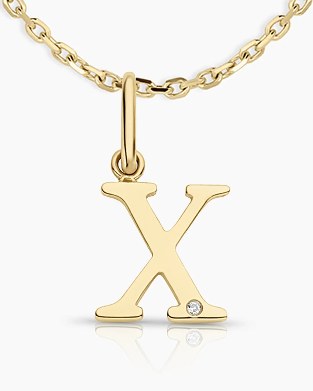 Diamond Vintage Alphabet Charm Necklace