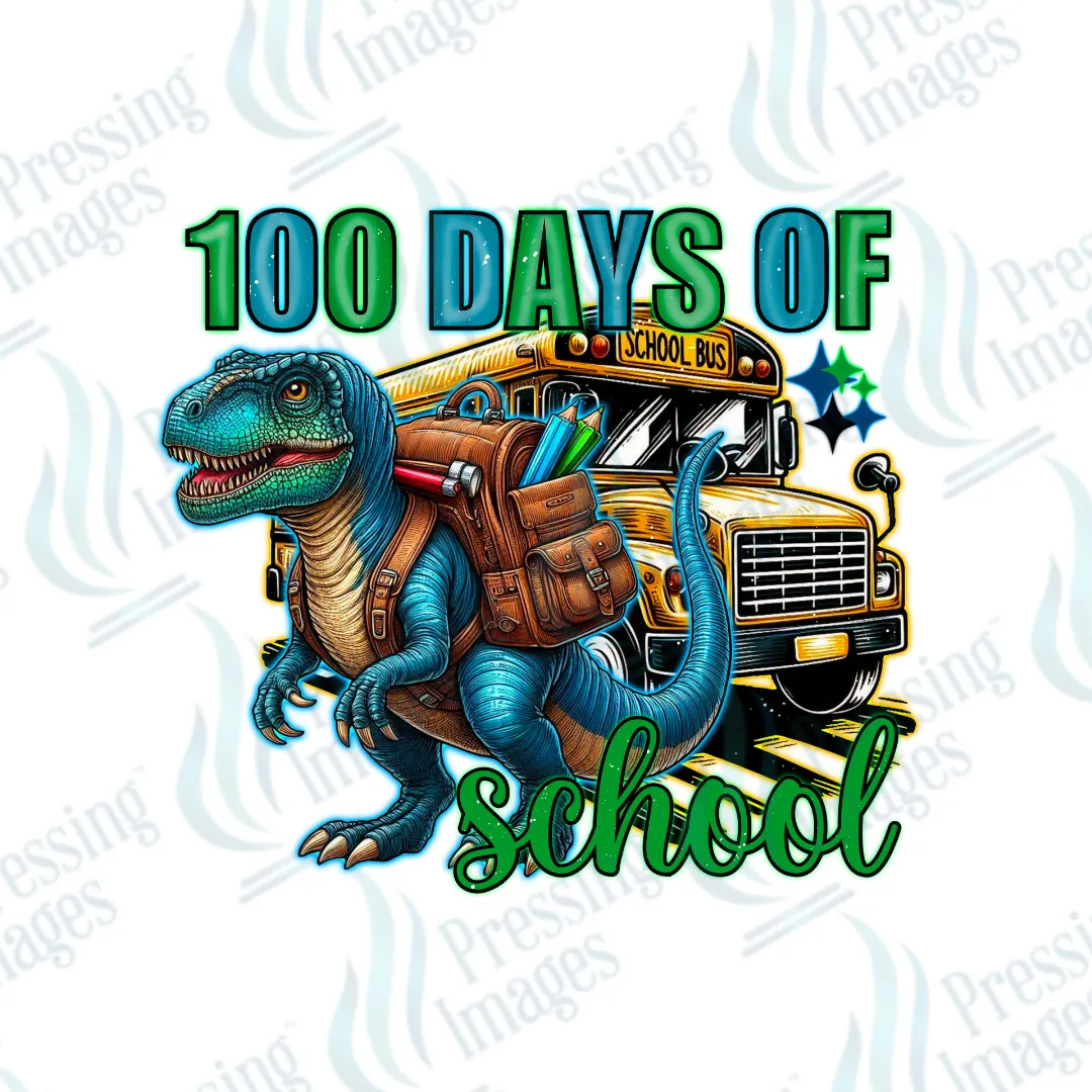 DTF 3485 100 Days of school dinosaur