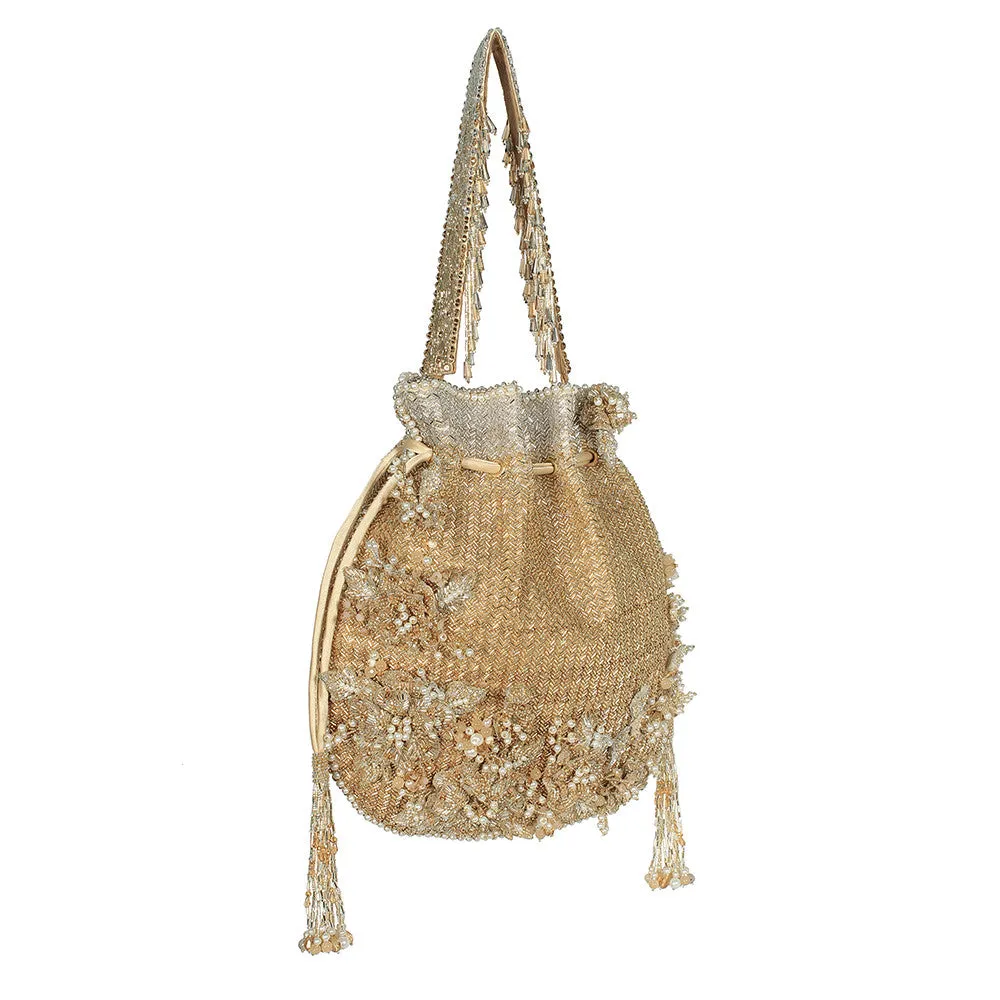 ESME POTLI PEERLESS GOLD LUSTROUS SILVER WITH HANDLE