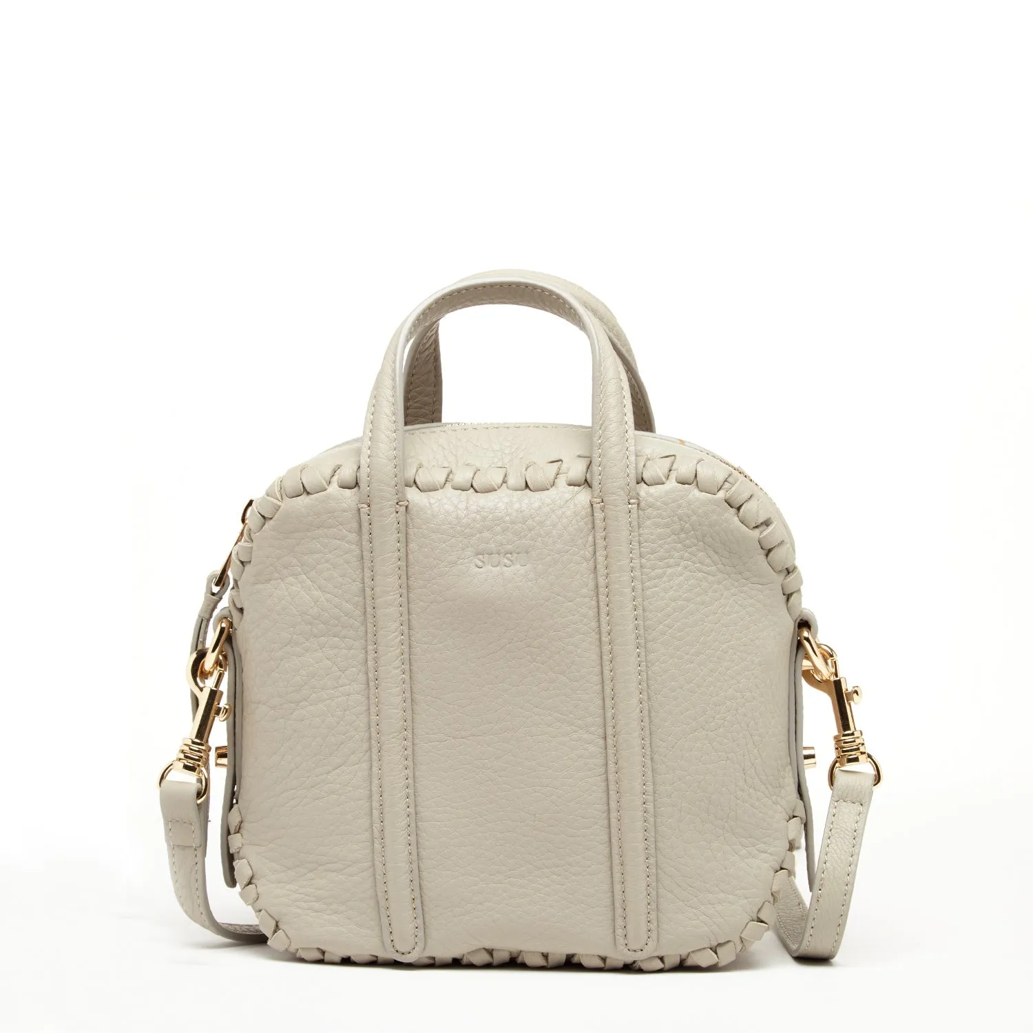 Evelyn Gray Leather Crossbody Bag