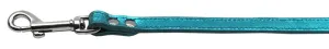 Fashionable Leather Leash Metallic Turquoise 3-4'' Wide