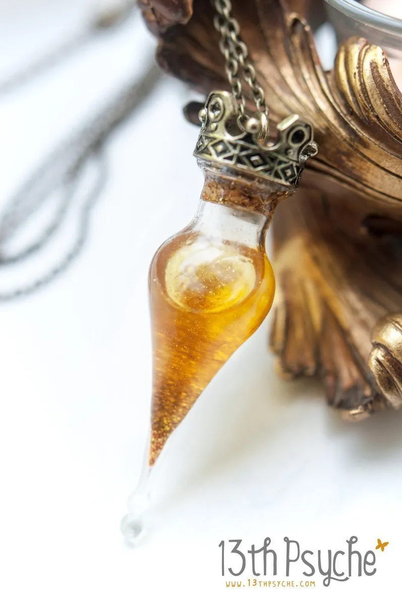 Felix Felicis potion bottle pendant necklace