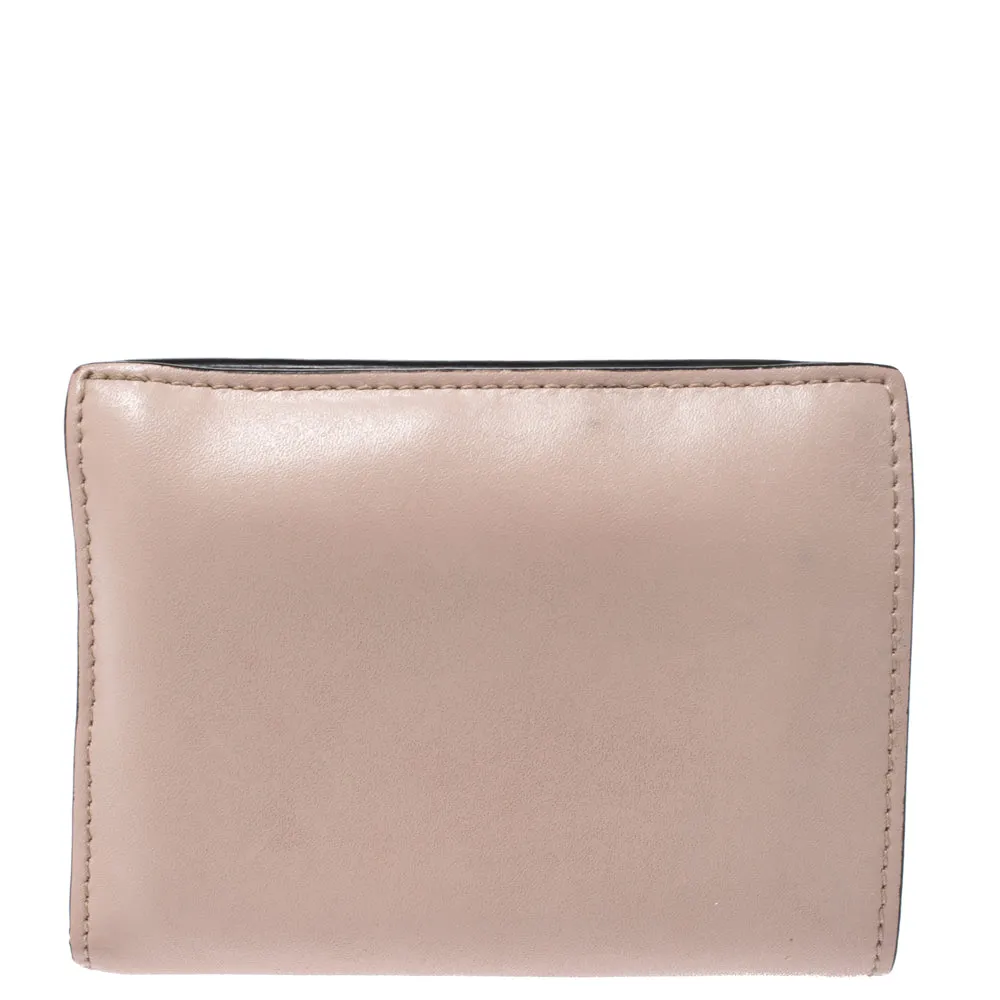 Fendi Beige Leather Bifold F Is Compact Wallet