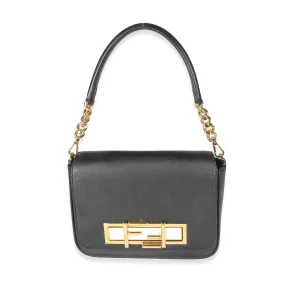 Fendi Black Leather Top Handle Bag With GHW ASC5190