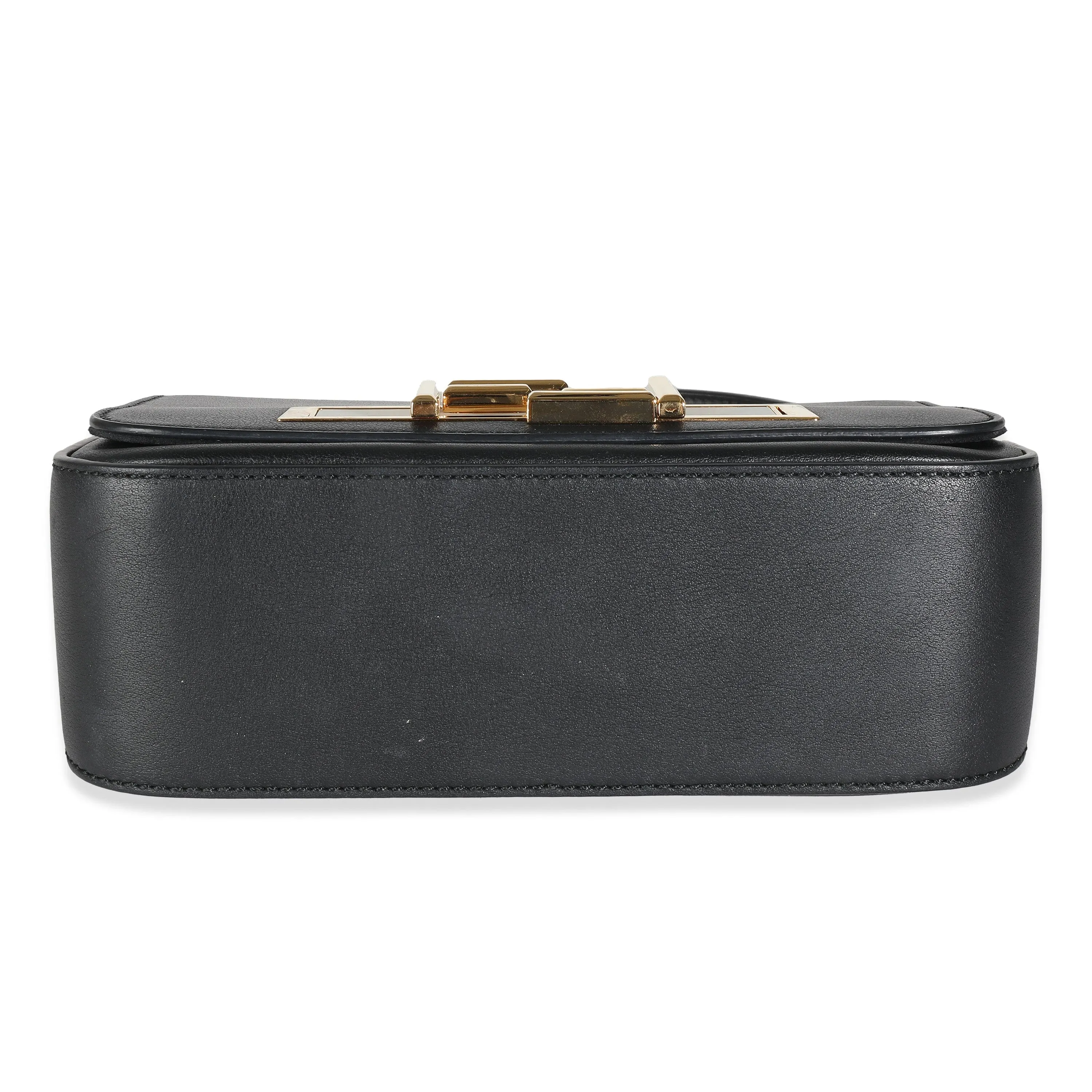 Fendi Black Leather Top Handle Bag With GHW ASC5190