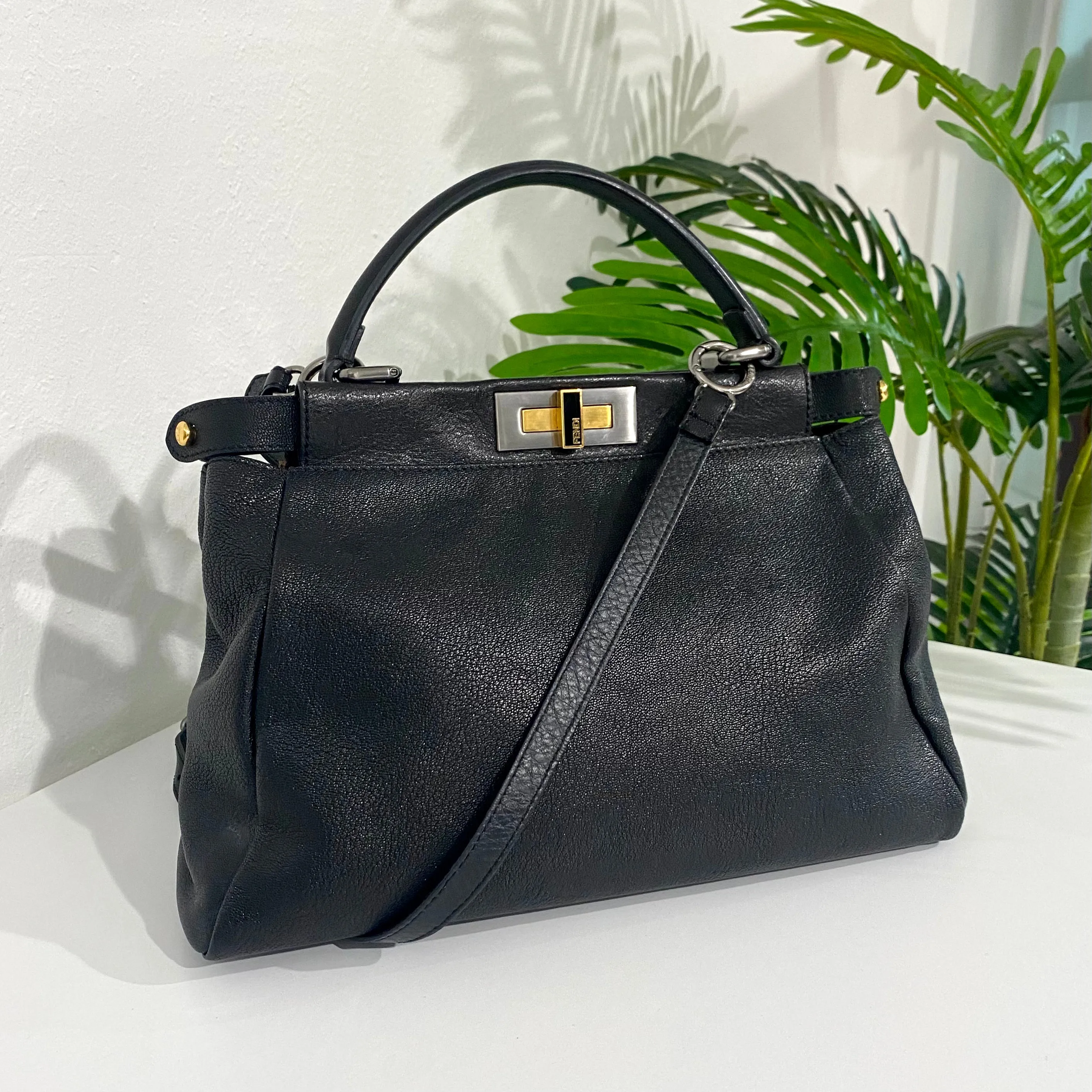 Fendi Black Medium Peekaboo Bag