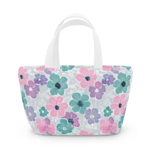 Floral Lunch Bag, Insulated Tote, Reusable Food Carrier, Picnic Bag, Eco-Friendly Gift, Ideal for Work and School