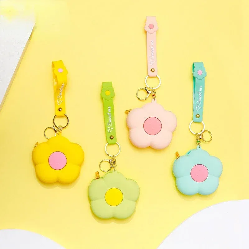 Flower Silicone Coin Purse Pendants