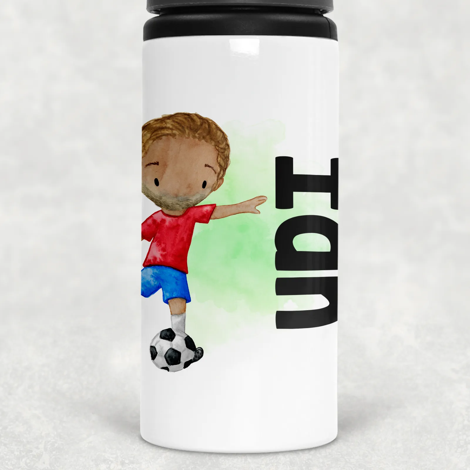 Football Personalised Aluminium Straw Water Bottle 650ml