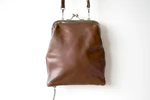 Frame & zip slouch pouch - choc