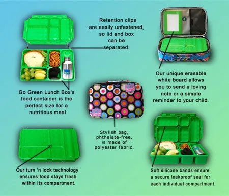 Go Green Lunch Box - Confetti with Purple Box