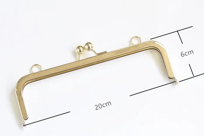 Gold Bag Hanger With Two Loops Gold Purse Frame Glue-In Style 20cm x 6cm