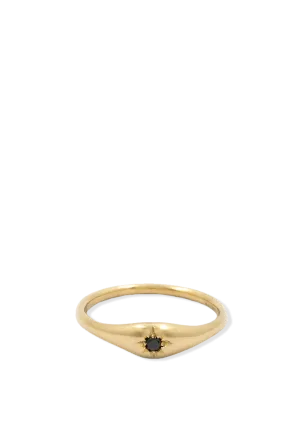 Gold Dome Ring with Diamond