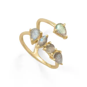 Gold Plated Labradorite Unique Wrap Ring