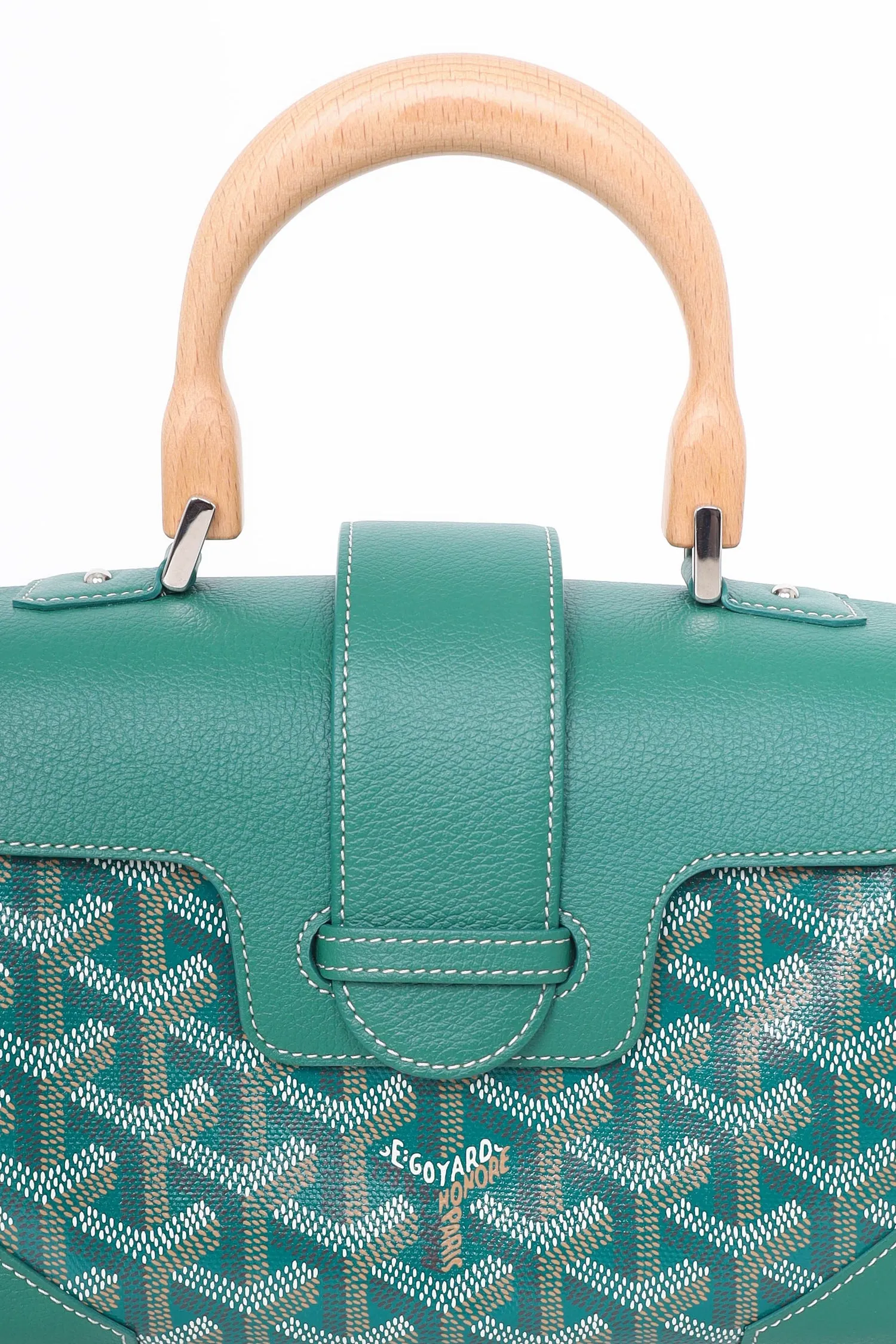 Goyard Green Goyardine Mini Saigon Bag with Strap